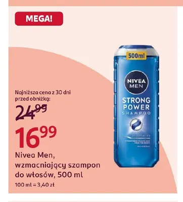 Wzmacniający szampon do włosów Nivea Men promocja w Rossmann