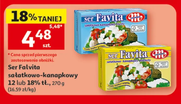 Ser sałatkowo-kanapkowy Favita 12% tłuszczu promocja w Auchan