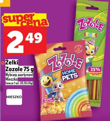 Żelki Zozole 75g promocja w TOPAZ