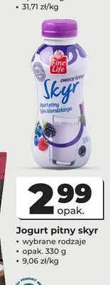 Jogurt pitny skyr owoce leśne Fine Life promocja w Odido