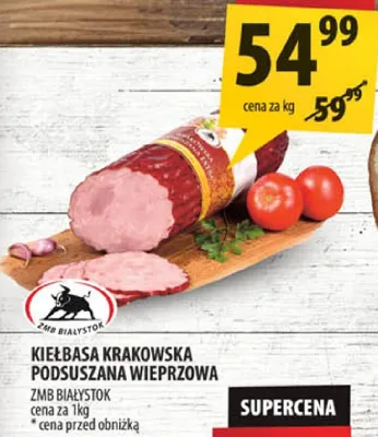 Kiełbasa krakowska podsuszana wieprzowa ZMB Białystok promocja w Arhelan