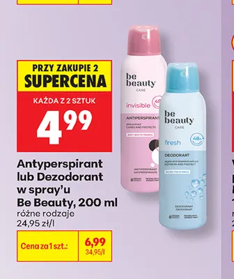 Antyperspirant w spray'u Be Beauty Invisible promocja w Biedronka