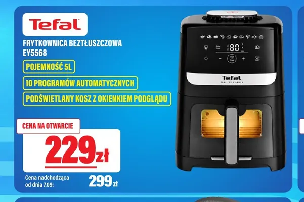 Frytkownica beztłuszczowa Tefal EY5568 5 l promocja w RTV EURO AGD