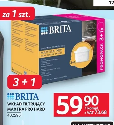 Wkład filtrujący Brita Maxtra Pro Hard 4-pak promocja w Selgros