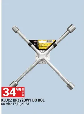 Klucz krzyżowy do kół rozmiar 17,19,21,23 promocja w Merkury Market