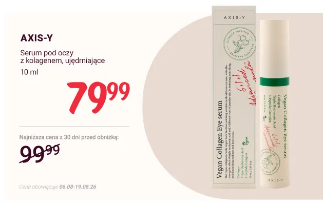 Serum pod oczy z kolagenem ujędrniające AXIS-Y promocja w Rossmann