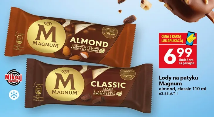 Lody na patyku Magnum Classic promocja w LEWIATAN