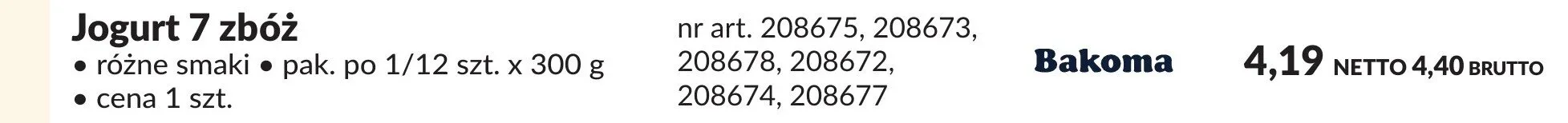Jogurt 7 zbóż różne smaki promocja w Makro