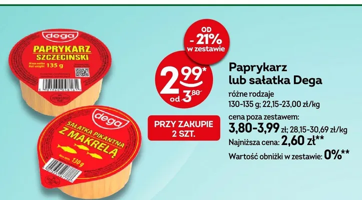 Paprykarz lub sałatka różne rodzaje promocja w Żabka