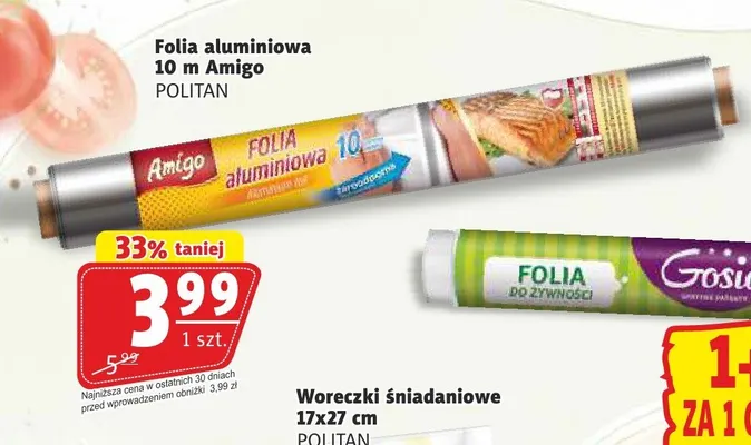 Folia aluminiowa Amigo 10 m promocja w Prim Market