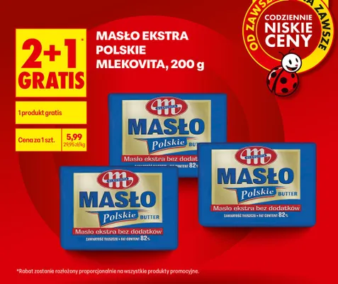 Masło Ekstra Polskie 2+1 GRATIS promocja w Biedronka