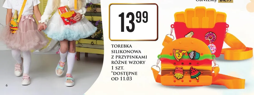 Torebka silikonowa z przypinkami różne wzory Dino promocja w Dino