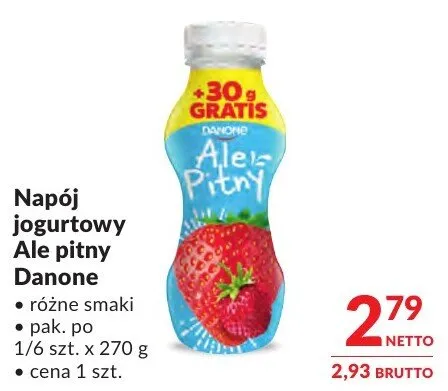 Napój jogurtowy Ale pitny Danone promocja w Makro