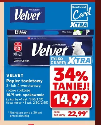 Papier toaletowy Velvet promocja w Kaufland