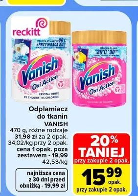 Odplamiacz do tkanin Vanish promocja w Carrefour