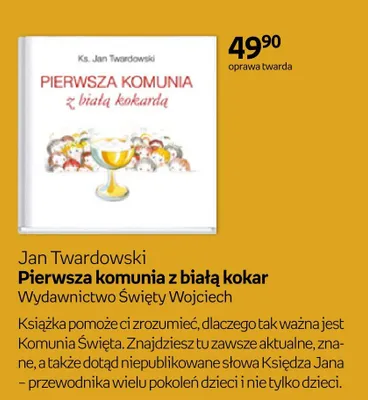 Książka Pierwsza komunia z białą kokardą Jan Twardowski oprawa twarda Wydawnictwo Święty Wojciech promocja w Empik