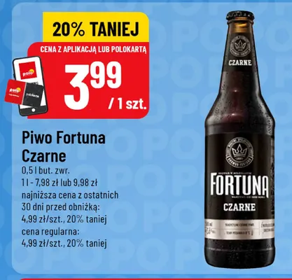 Piwo Fortuna Czarne promocja w POLOmarket