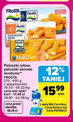 Paluszki serowe mrożone Frosta promocja w Carrefour