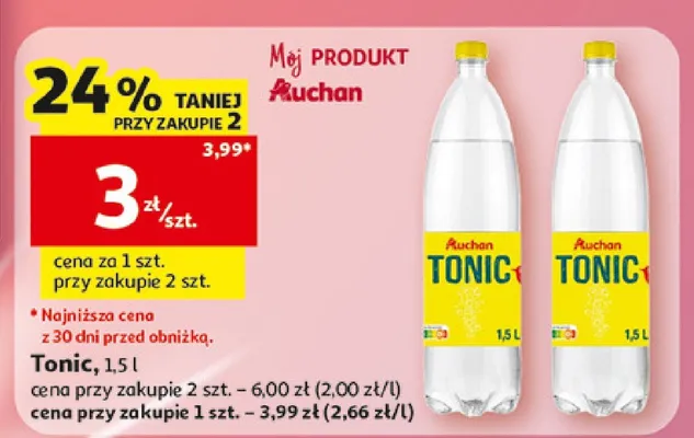 Napój Tonic Auchan promocja w Auchan