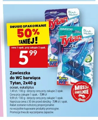 Zawieszka do WC barwiąca eukaliptus 2-pak Tytan promocja w Twój Market