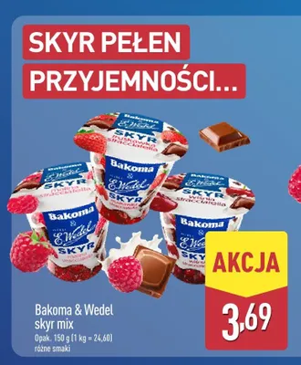 Skyr Bakoma & E.Wedel truskawka stracciatella promocja w Aldi
