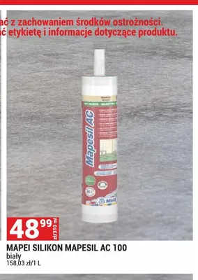 Silikon Mapesil Ac 100 biały Mapei promocja w Merkury Market