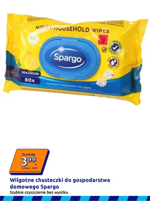 Wilgotne chusteczki do gospodarstwa domowego Spargo promocja w Action