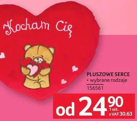 Pluszowe serce wybrane rodzaje promocja w Selgros