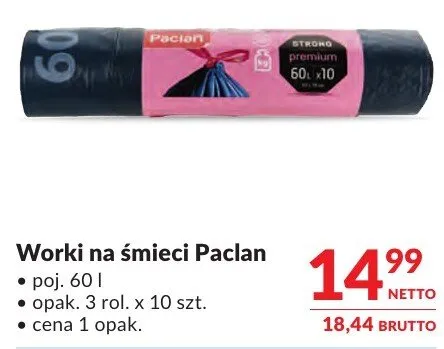 Worki na śmieci Paclan Strong Premium promocja w Makro