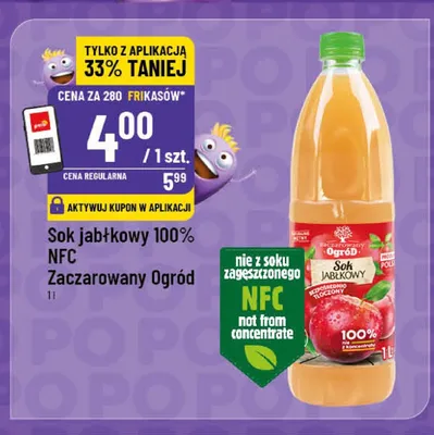 Sok jabłkowy 100% NFC Zaczarowany Ogród promocja w POLOmarket