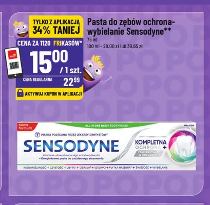 Pasta do zębów ochrona-wybielanie Sensodyne promocja w POLOmarket
