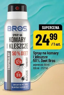 Spray na komary i kleszcze 50% Deet Bros promocja w POLOmarket