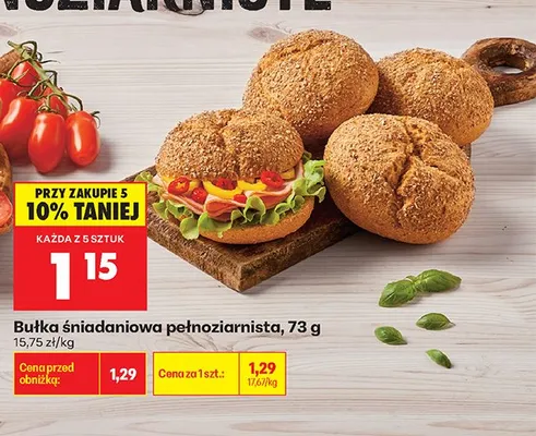 Bułka śniadaniowa pełnoziarnista promocja w Biedronka