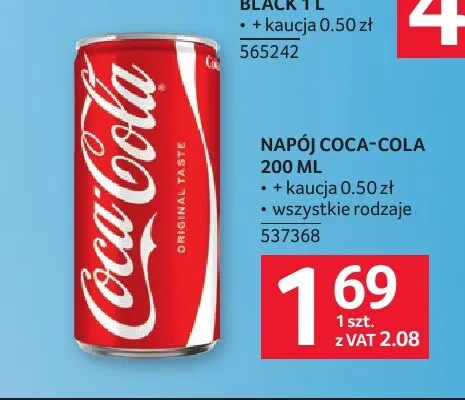 Napój gazowany Coca-Cola promocja w Selgros
