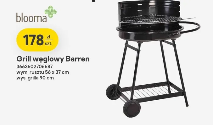 Grill węglowy Barren promocja w Castorama