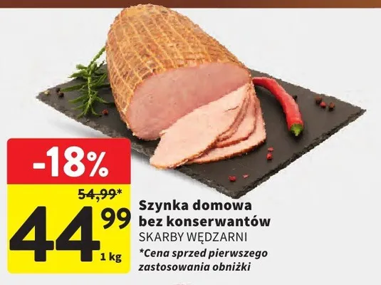 Szynka domowa bez konserwantów promocja w Intermarche