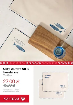 Maty stołowe NILGI bawełniane 35x45 cm promocja w Homla