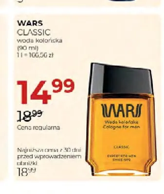Woda kolońska Classic Wars promocja w Drogerie Jawa