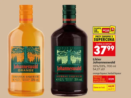 Likier Johanneswald orange liqueur promocja w Biedronka