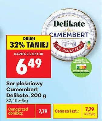 Ser pleśniowy Camembert promocja w Biedronka