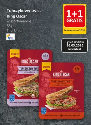 Tuńczykowy twist z cebulką dymką i dressingii musztardowym promocja w Market Point