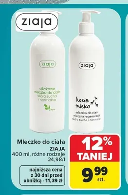 Mleczko do ciała Ziaja oliwkowe promocja w Carrefour
