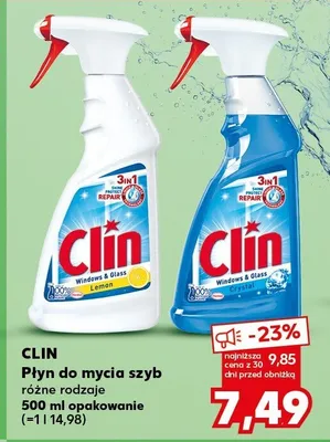 Clin Płyn do mycia szyb Windows & Glass promocja w Kaufland