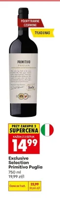 Wino Exclusive Selection Primitivo Puglia promocja w Biedronka