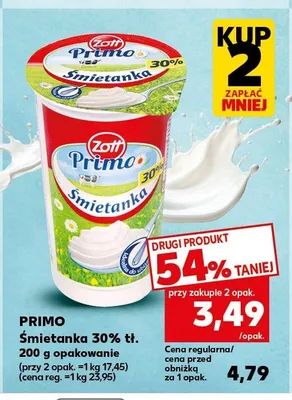 Śmietanka 30% tł. Primo promocja w Kaufland