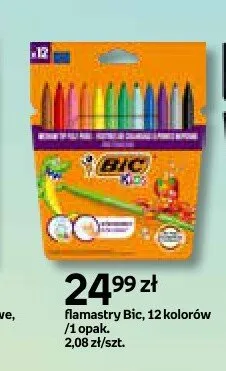 Flamastry Bic Kids Kid Couleur 12 kolorów promocja w Empik