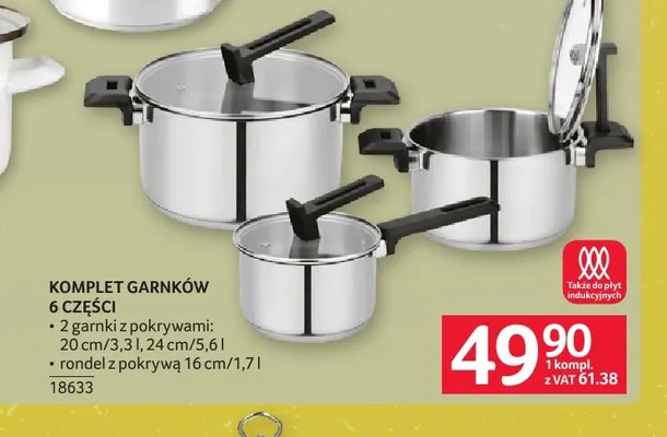 Komplet garnków 6 części promocja w Selgros