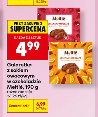 Galaretka z sokiem owocowym w czekoladzie Meltié promocja w Biedronka