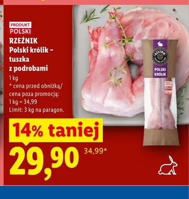 Polski królik tuszka z podrobami Rzeźnik promocja w Lidl