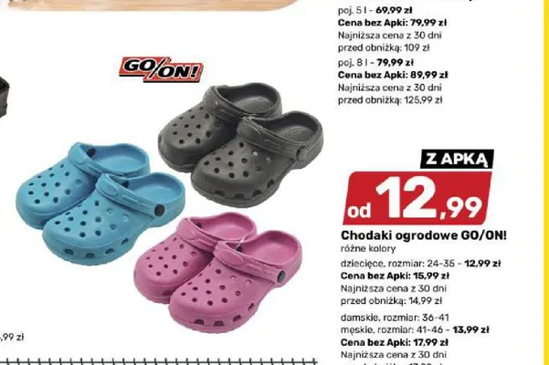 Chodaki ogrodowe damskie GO/ON! promocja w Bricomarche